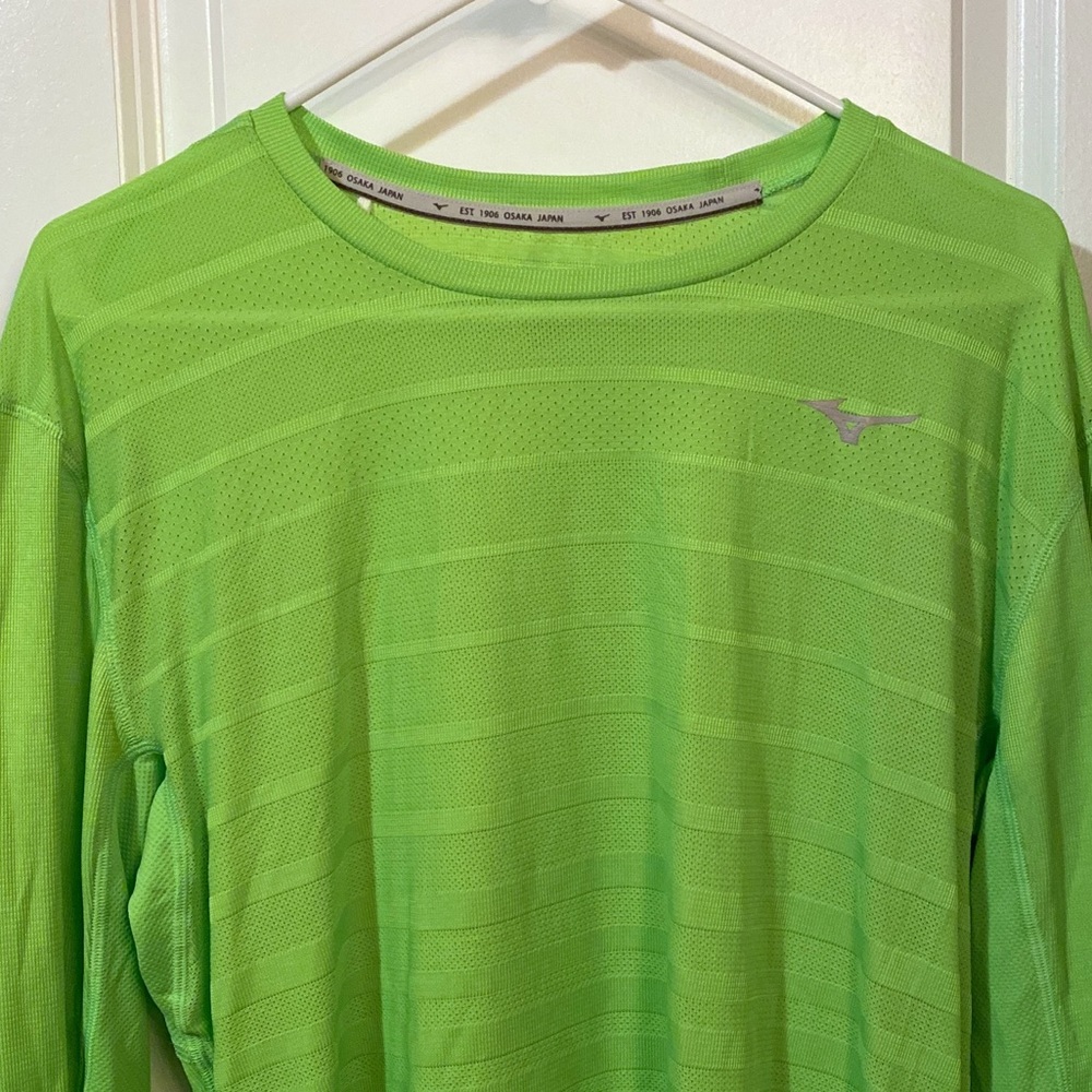 Men’s Mizuno Body Map Running Shirt Green Size L